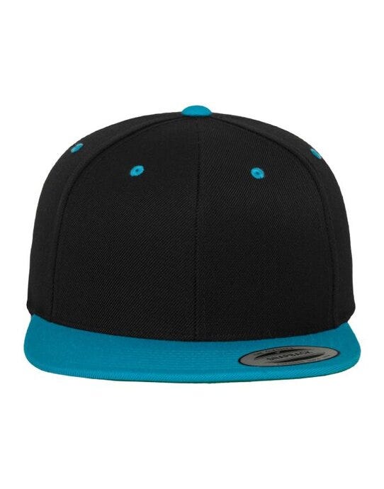 Flexfit 6089MT Two Tone Classic Snapback Cap - Black/Teal