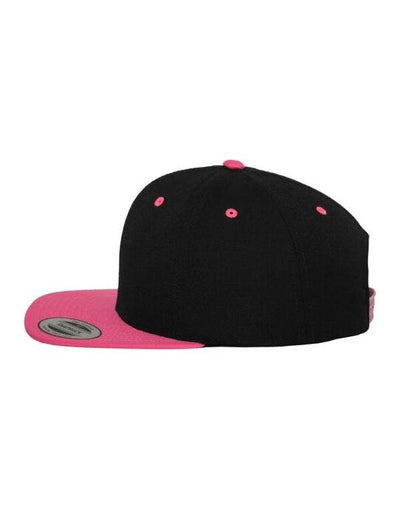 Flexfit 6089MT Two Tone Classic Snapback Cap - Black/Neon Pink