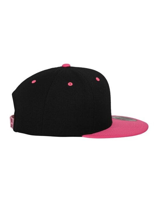 Flexfit 6089MT Two Tone Classic Snapback Cap - Black/Neon Pink