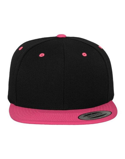 Flexfit 6089MT Two Tone Classic Snapback Cap - Black/Neon Pink