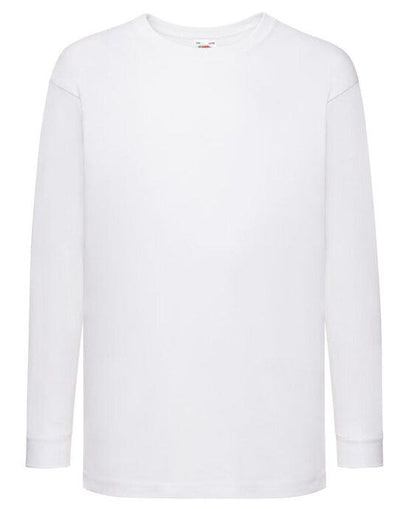 Fruit Of The Loom 61007 FOTL Kids Valueweight Long Sleeve T - White