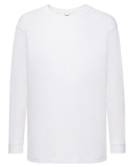 Fruit Of The Loom 61007 FOTL Kids Valueweight Long Sleeve T - White