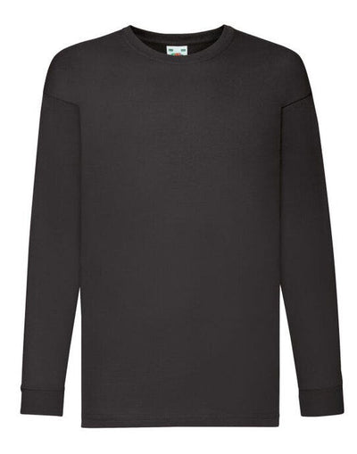 Fruit Of The Loom 61007 FOTL Kids Valueweight Long Sleeve T - Black