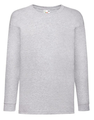 Fruit Of The Loom 61007 FOTL Kids Valueweight Long Sleeve T - Heather Grey