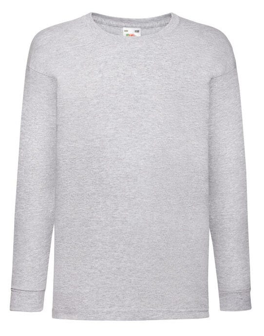 Fruit Of The Loom 61007 FOTL Kids Valueweight Long Sleeve T - Heather Grey