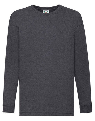 Fruit Of The Loom 61007 FOTL Kids Valueweight Long Sleeve T - Dark Heather