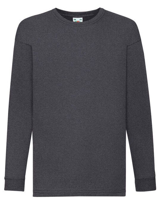 Fruit Of The Loom 61007 FOTL Kids Valueweight Long Sleeve T - Dark Heather
