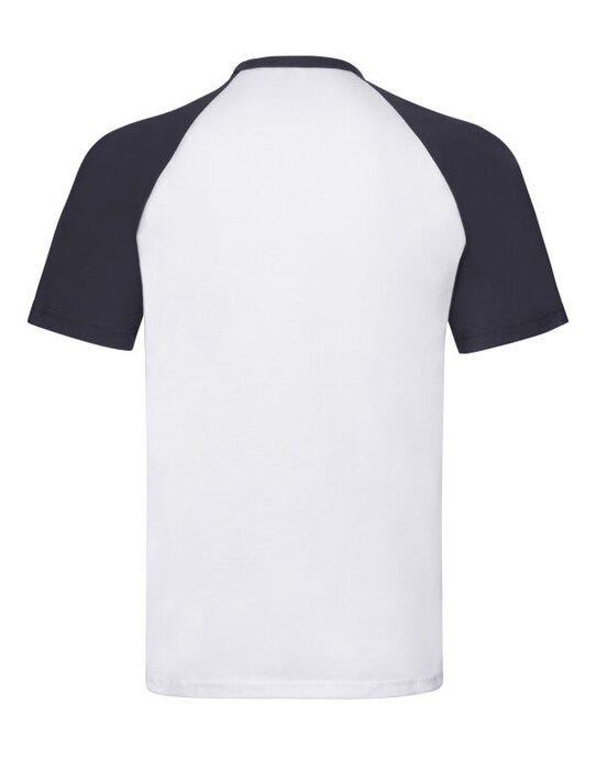 Fruit Of The Loom 61026 FOTL Mens Valueweight SS Baseball T - White/Deep Navy
