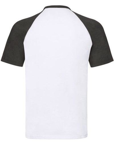 Fruit Of The Loom 61026 FOTL Mens Valueweight SS Baseball T - White/Black