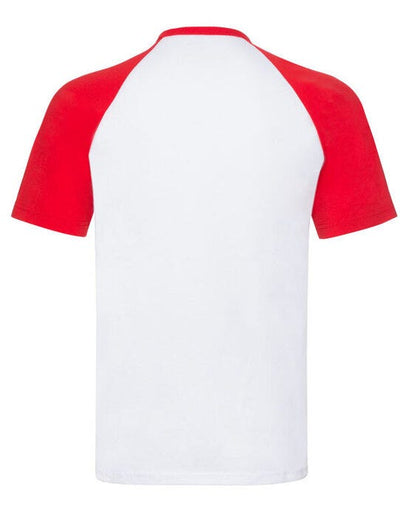 Fruit Of The Loom 61026 FOTL Mens Valueweight SS Baseball T - White/Red