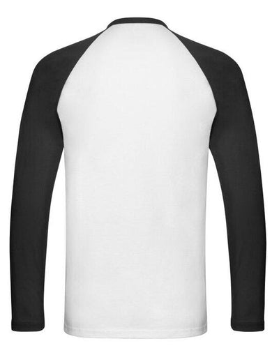 Fruit Of The Loom 61028 FOTL Mens Valueweight LS Baseball T - White/Black