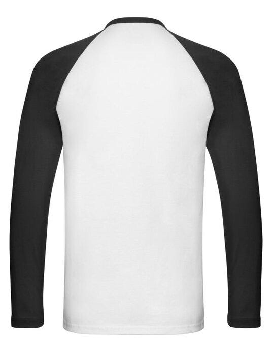 Fruit Of The Loom 61028 FOTL Mens Valueweight LS Baseball T - White/Black