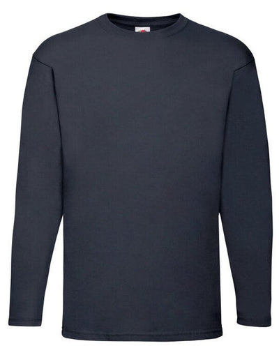 Fruit Of The Loom 61038 FOTL Mens Valueweight Long Sleeve T - Deep Navy