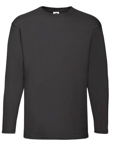 Fruit Of The Loom 61038 FOTL Mens Valueweight Long Sleeve T - Black