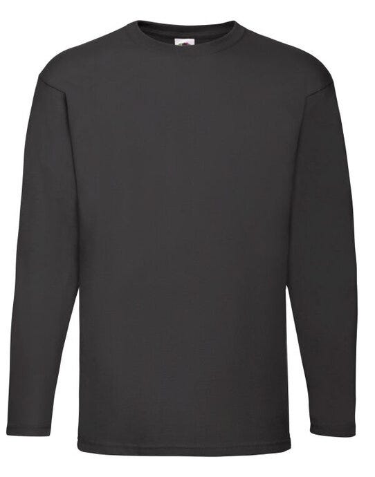Fruit Of The Loom 61038 FOTL Mens Valueweight Long Sleeve T - Black
