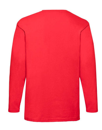 Fruit Of The Loom 61038 FOTL Mens Valueweight Long Sleeve T - Red