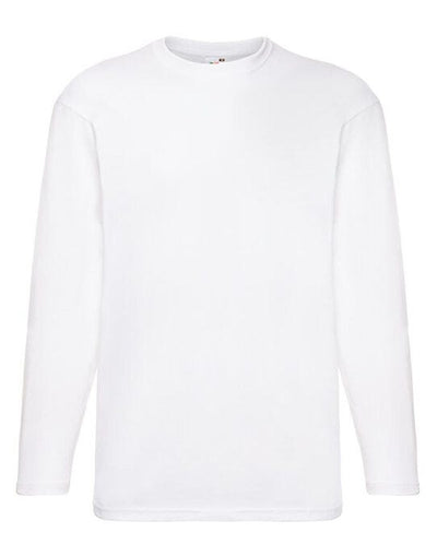 Fruit Of The Loom 61038 FOTL Mens Valueweight Long Sleeve T - White