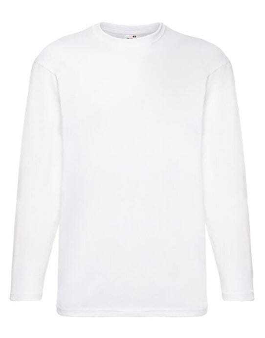 Fruit Of The Loom 61038 FOTL Mens Valueweight Long Sleeve T - White