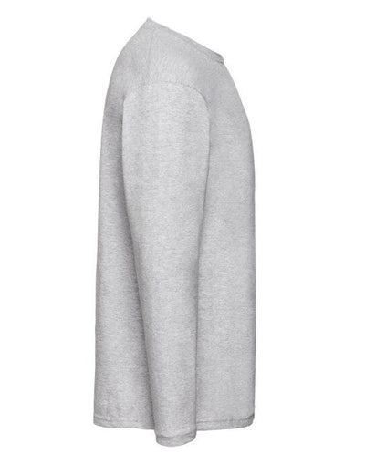 Fruit Of The Loom 61038 FOTL Mens Valueweight Long Sleeve T - Heather Grey