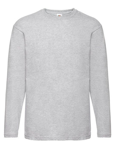 Fruit Of The Loom 61038 FOTL Mens Valueweight Long Sleeve T - Heather Grey