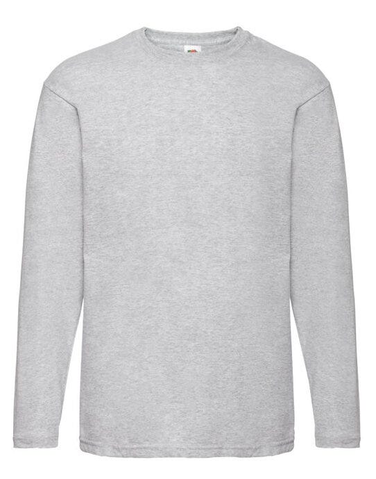 Fruit Of The Loom 61038 FOTL Mens Valueweight Long Sleeve T - Heather Grey