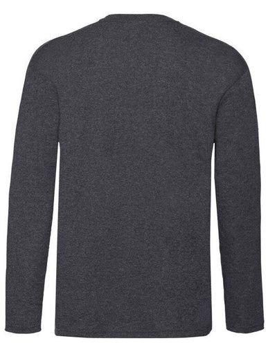 Fruit Of The Loom 61038 FOTL Mens Valueweight Long Sleeve T - Dark Heather