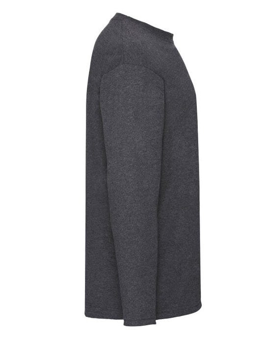 Fruit Of The Loom 61038 FOTL Mens Valueweight Long Sleeve T - Dark Heather