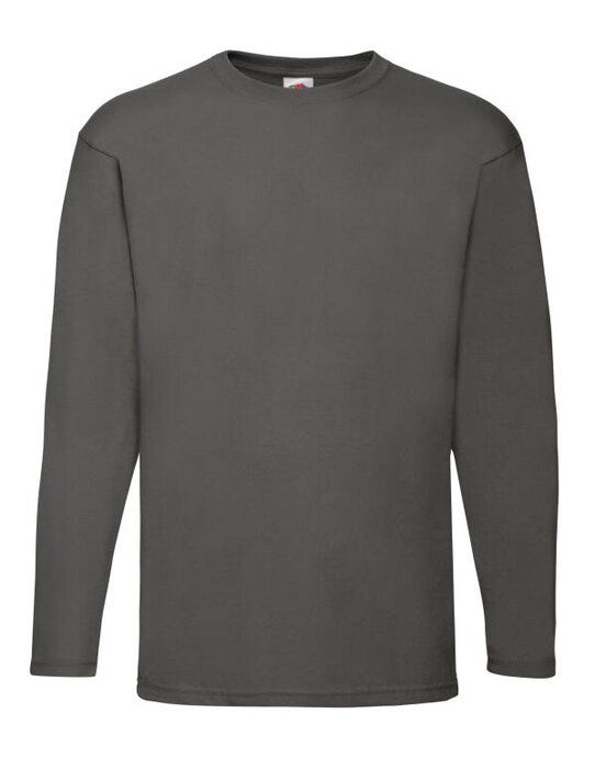 Fruit Of The Loom 61038 FOTL Mens Valueweight Long Sleeve T - Light Graphite