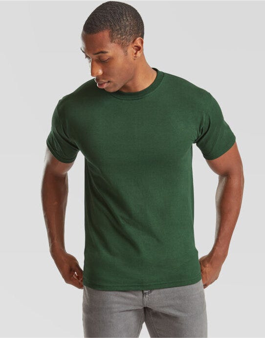 Fruit Of The Loom 61044 FOTL Mens Super Premium T - Bottle Green