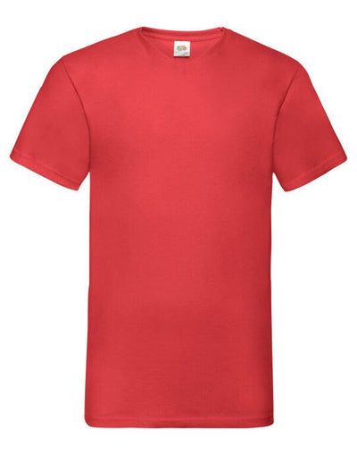 Fruit Of The Loom 61066 FOTL Mens Valueweight V-Neck T - Red