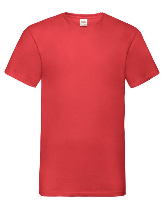 Fruit Of The Loom 61066 FOTL Mens Valueweight V-Neck T - Red