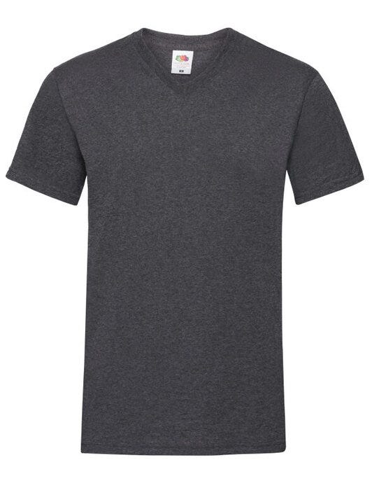 Fruit Of The Loom 61066 FOTL Mens Valueweight V-Neck T - Dark Heather