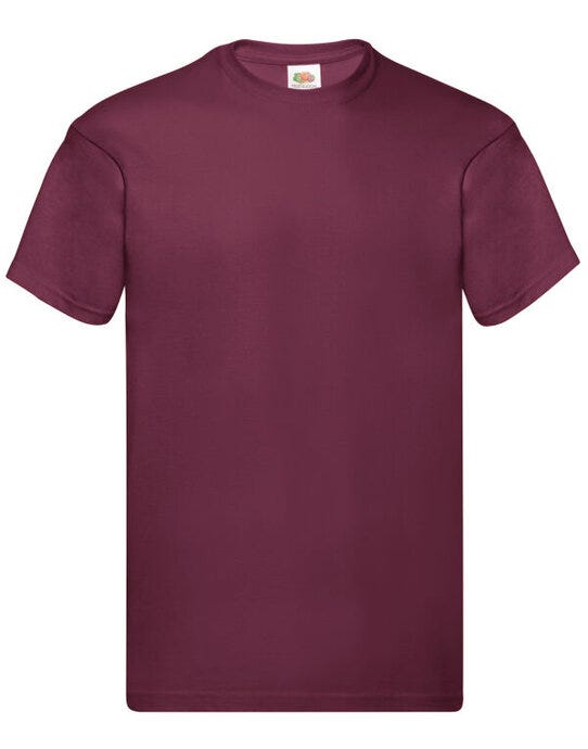 Fruit Of The Loom 61082 FOTL Mens Original T - Burgundy