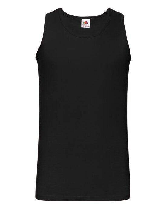 Fruit Of The Loom 61098 FOTL Mens Valueweight Athletic Vest - Black