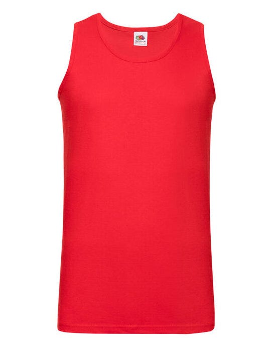Fruit Of The Loom 61098 FOTL Mens Valueweight Athletic Vest - Red