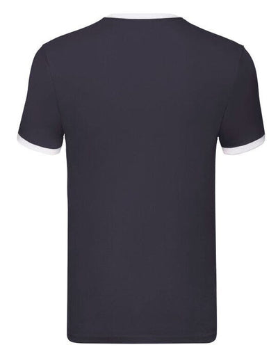 Fruit Of The Loom 61168 FOTL Mens Valueweight Ringer T - Navy/White