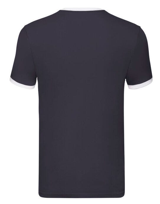 Fruit Of The Loom 61168 FOTL Mens Valueweight Ringer T - Navy/White