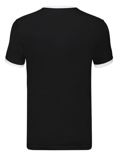 Fruit Of The Loom 61168 FOTL Mens Valueweight Ringer T - Black/White