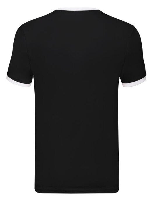 Fruit Of The Loom 61168 FOTL Mens Valueweight Ringer T - Black/White