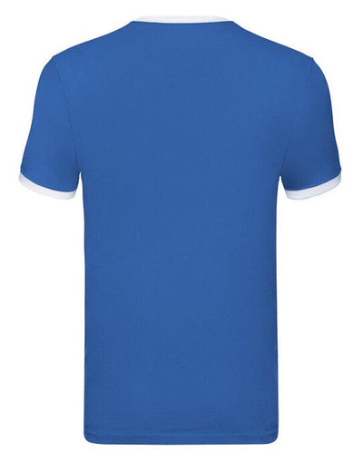 Fruit Of The Loom 61168 FOTL Mens Valueweight Ringer T - Royal/White
