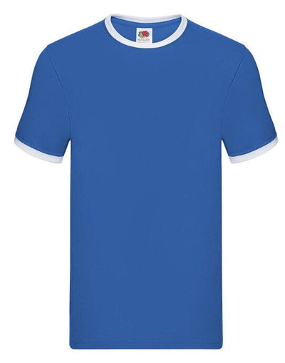 Fruit Of The Loom 61168 FOTL Mens Valueweight Ringer T - Royal/White