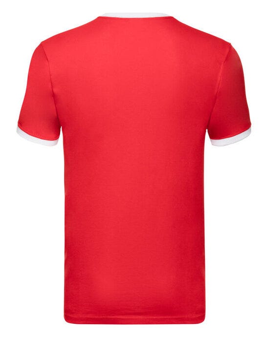 Fruit Of The Loom 61168 FOTL Mens Valueweight Ringer T - Red/White