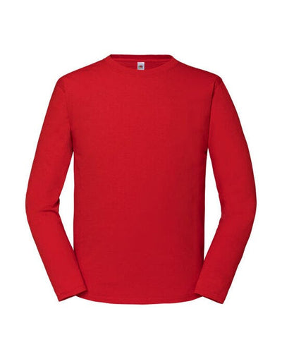 Fruit Of The Loom 61360 FOTL Mens Iconic 195 Premium LS T - Red