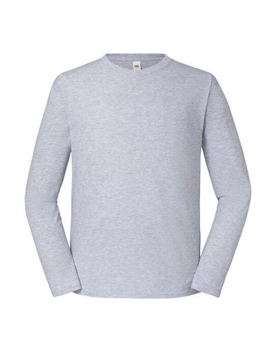 Fruit Of The Loom 61360 FOTL Mens Iconic 195 Premium LS T - Heather Grey