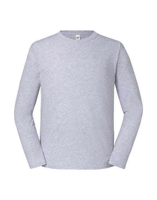 Fruit Of The Loom 61360 FOTL Mens Iconic 195 Premium LS T - Heather Grey