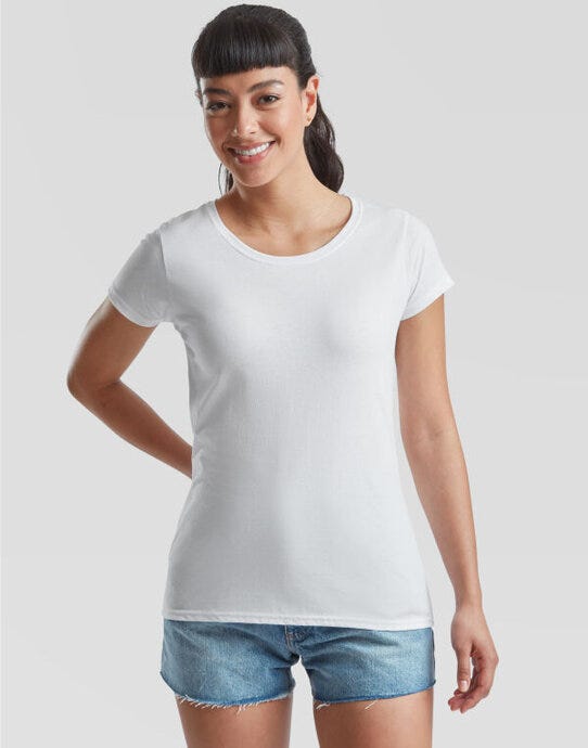 Fruit Of The Loom 61372 FOTL Ladies Valueweight T - White