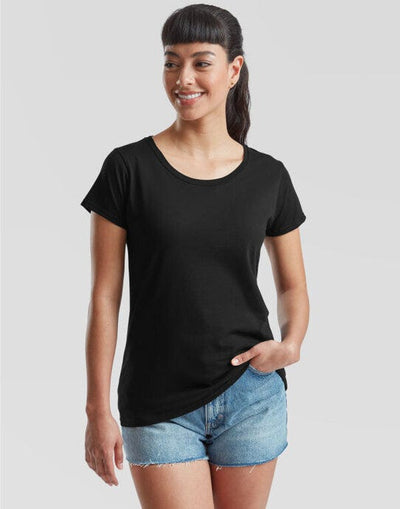 Fruit Of The Loom 61372 FOTL Ladies Valueweight T - Black