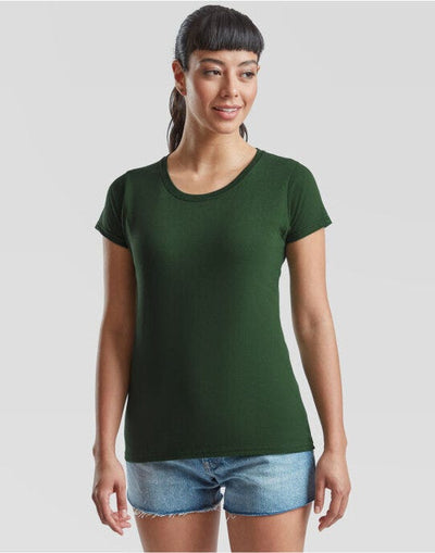 Fruit Of The Loom 61372 FOTL Ladies Valueweight T - Bottle Green