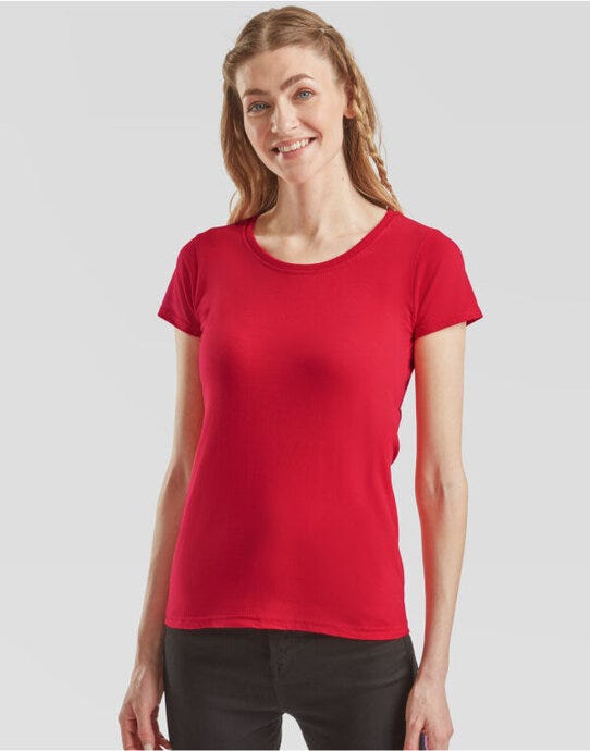 Fruit Of The Loom 61372 FOTL Ladies Valueweight T - Red