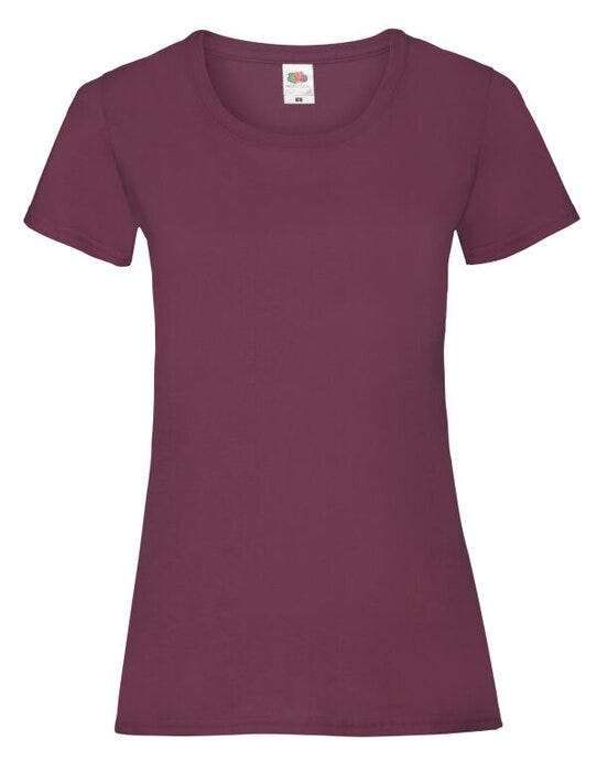 Fruit Of The Loom 61372 FOTL Ladies Valueweight T - Burgundy